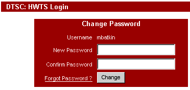 Picture of Change Password form