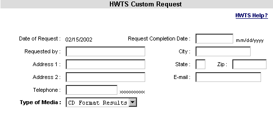 Custom Computer Request Information form